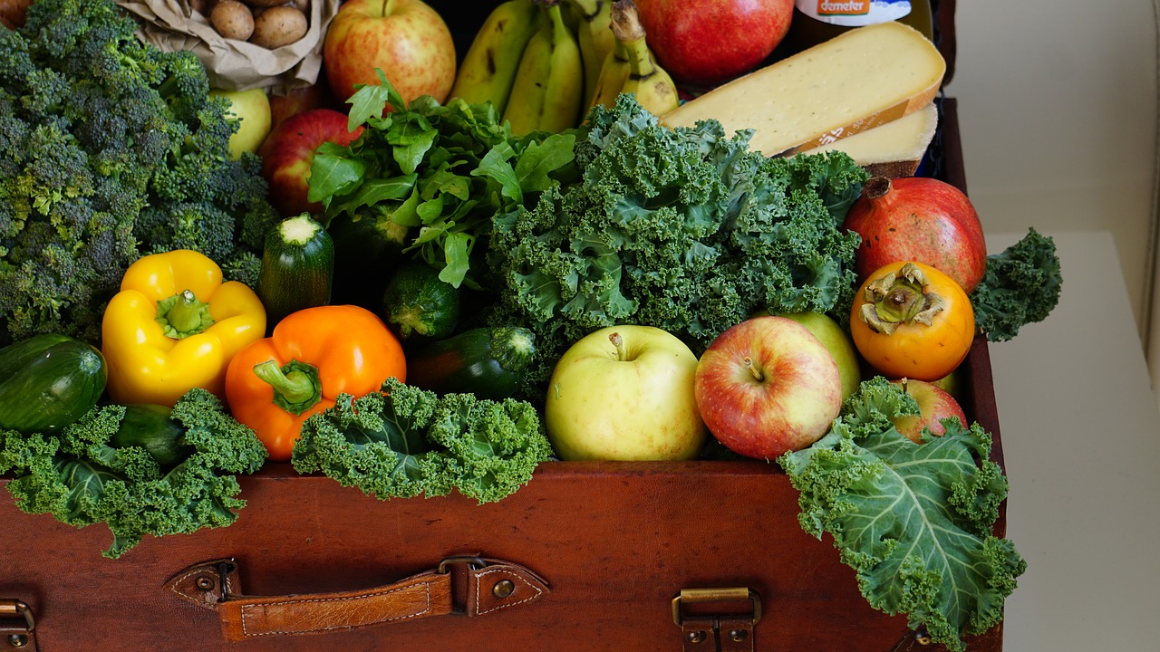 fruits, vegetables, market